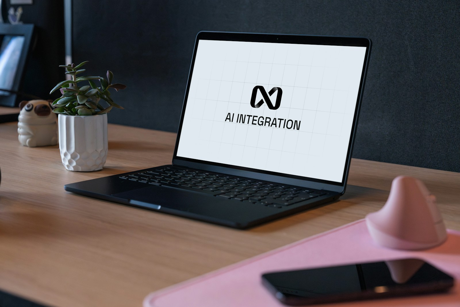 Ilustrasi penggunaan agen AI pada laptop untuk menjalankan berbagai pekerjaan digital