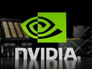 Ilustrasi chip Nvidia dan infrastruktur komputasi AI